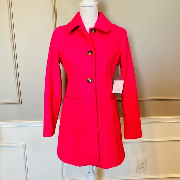 Lauren Conrad Jackets & Blazers - Lauren Conrad NWT XS Hot Pink Trench Coat Magenta Elle Woods Legally Blonde